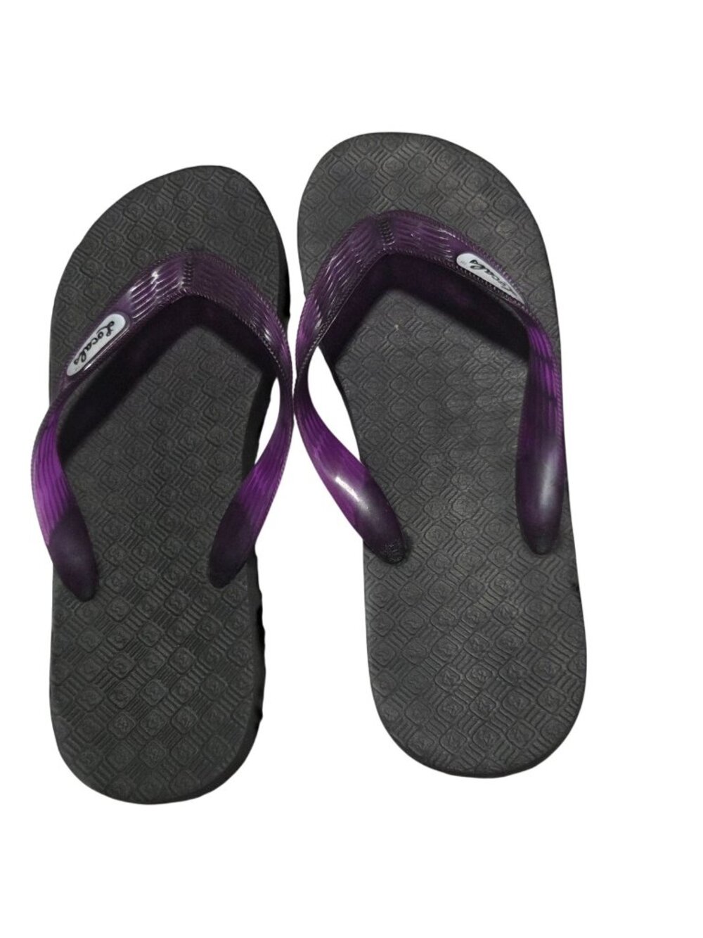 Locals Thongs Flip Flops Size 5 Black Purple Slippahs Hawaii Island Surf Coastal